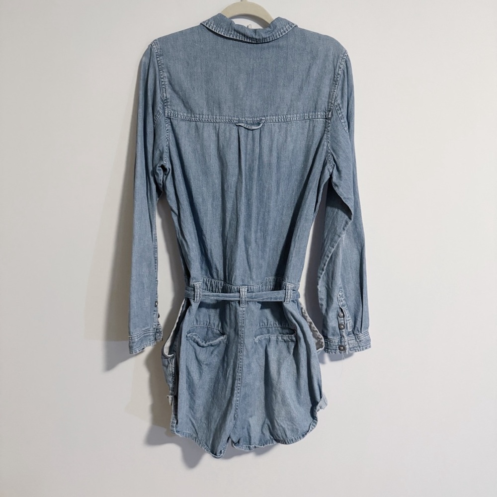 Free People - Long Sleeve Denim Romper - Picture 5 of 6